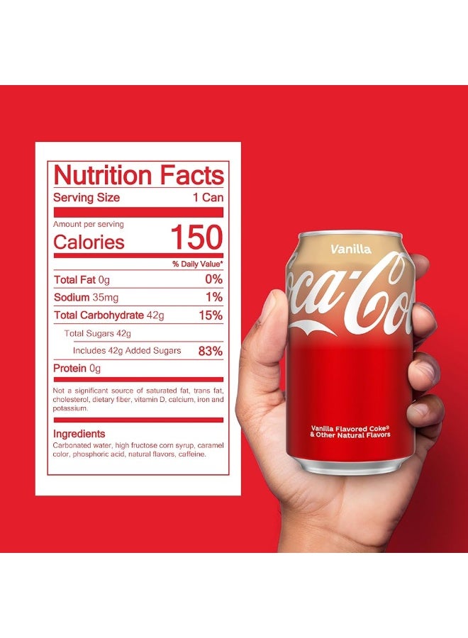 Coca-Cola Vanilla Soda USA – 12 Pack (335ml Cans) - Image 2